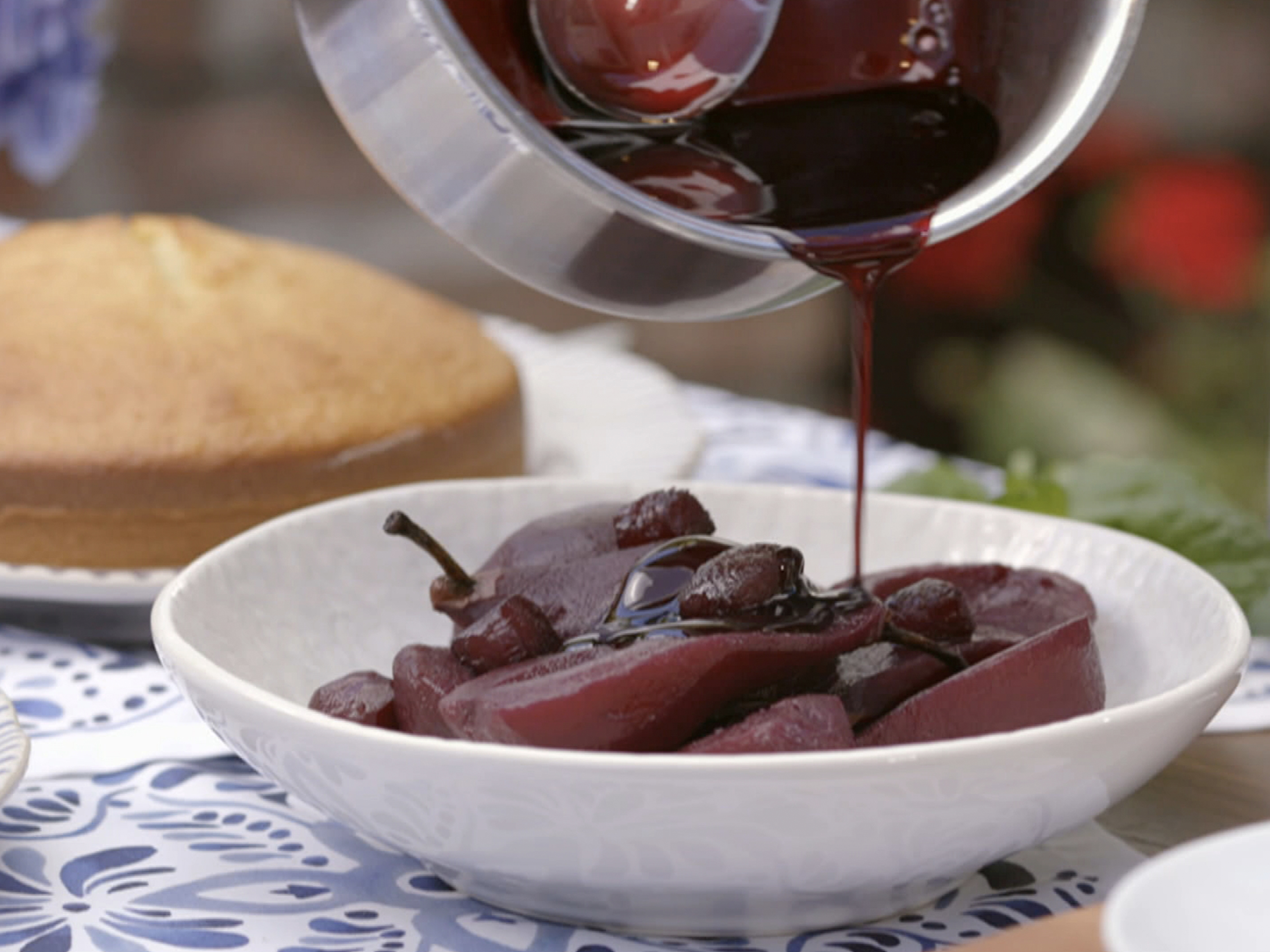 Red Wine Poached Pears from Chef Lidia Bastianich